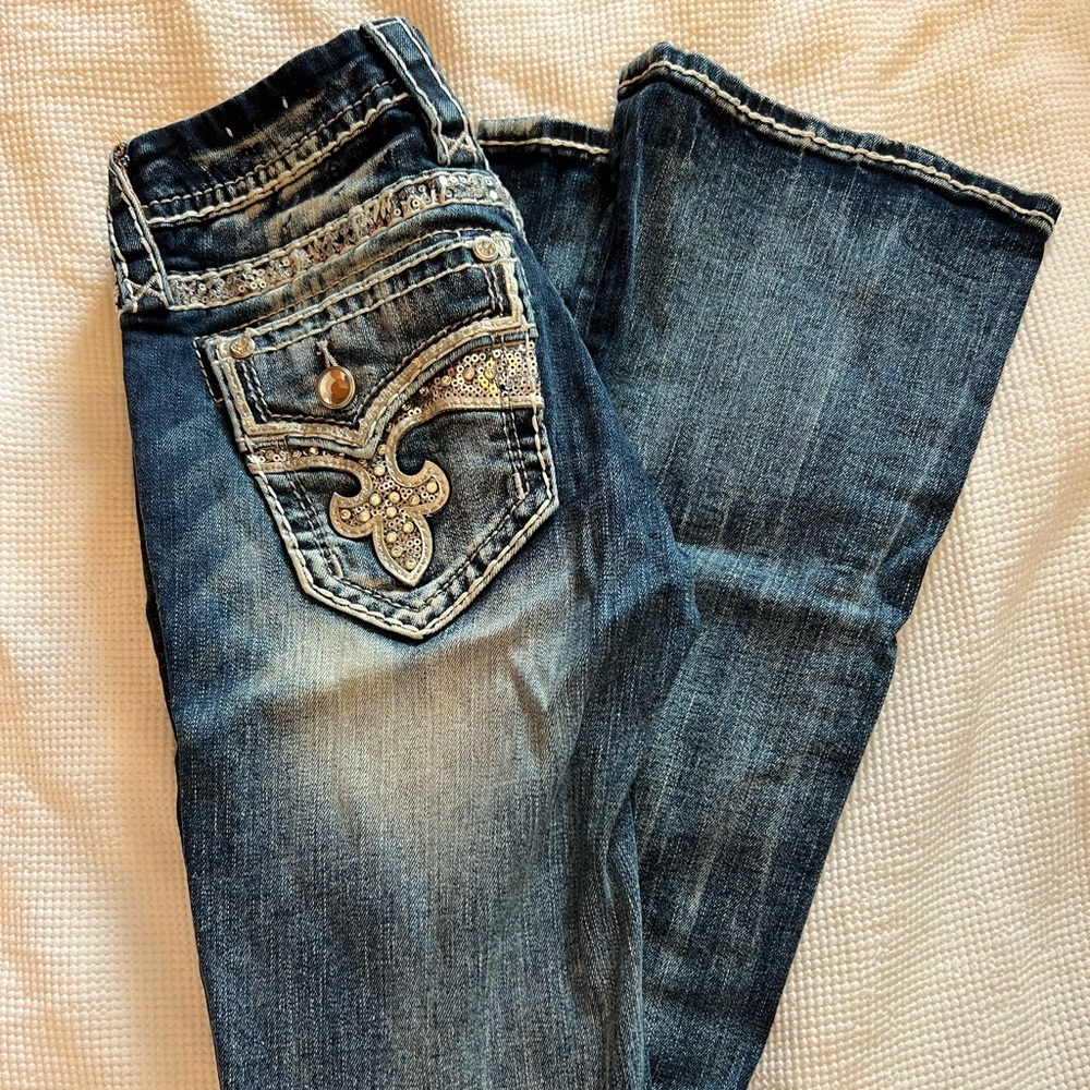 Rock Revival Boot Cut Women's Jeans with Silver Pocket Embellishment